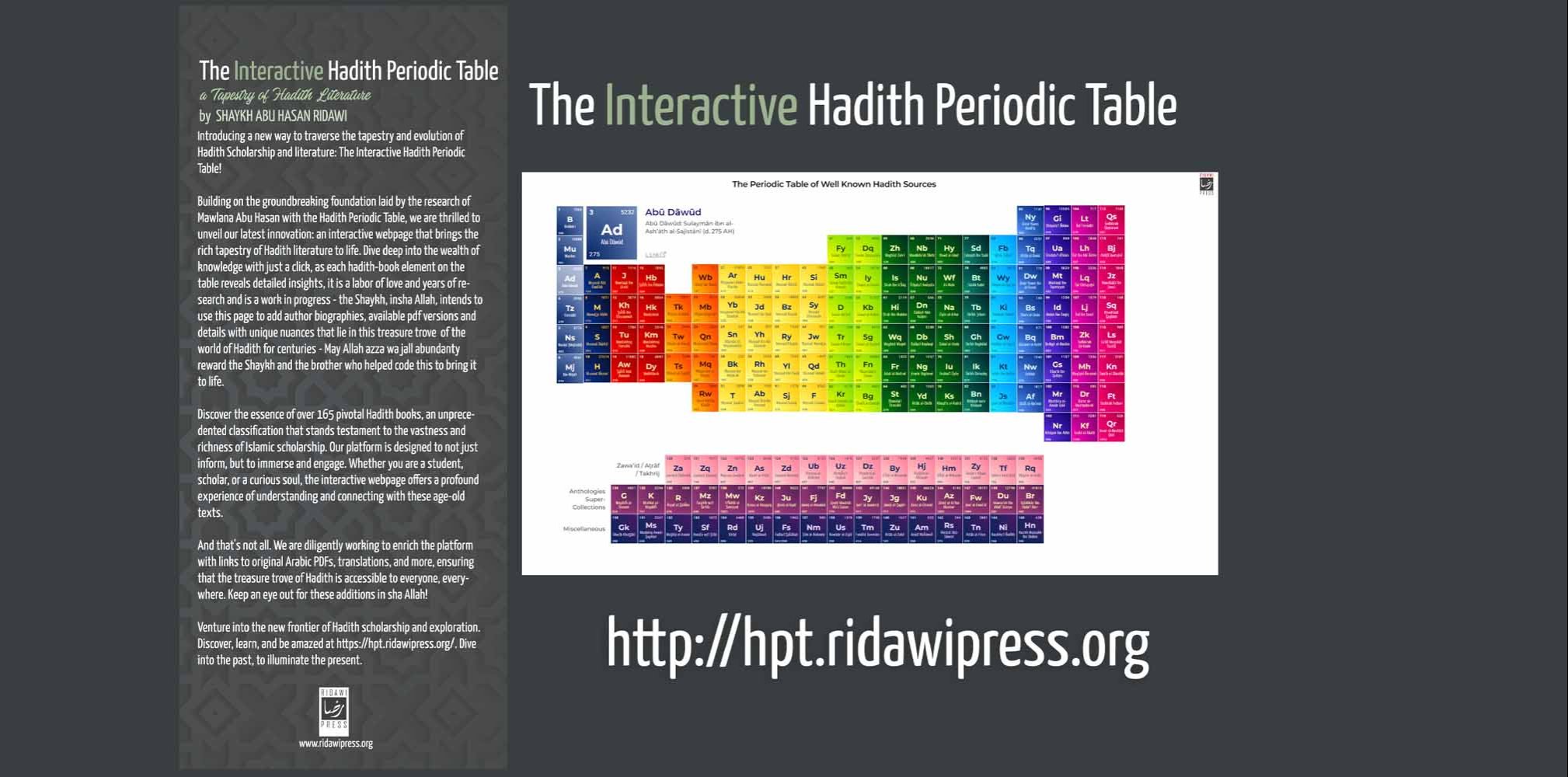 Launching : The Interactive Hadith Periodic Table